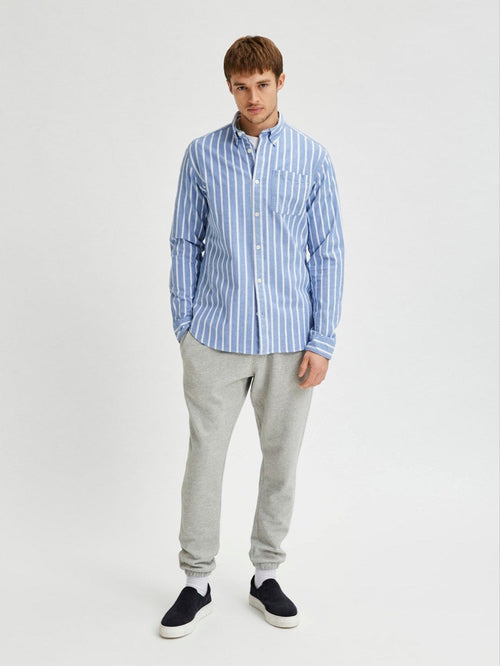 Rick Flex Shirt - Dark Navy Striped - TeeShoppen Group™ - Formal Shirts & Blouses - Selected Homme