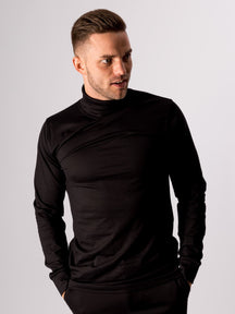 Roll collar sweater - Black