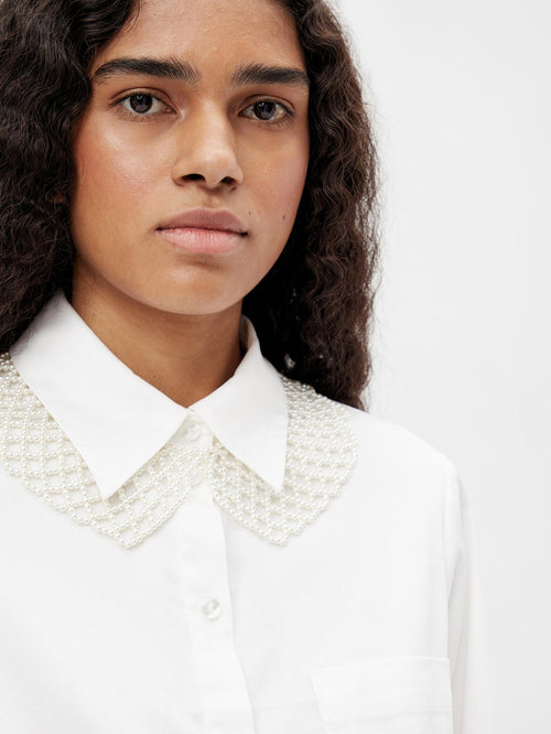 Roxa Long Shirt - White - TeeShoppen Group™ - Formal Shirts & Blouses - Object