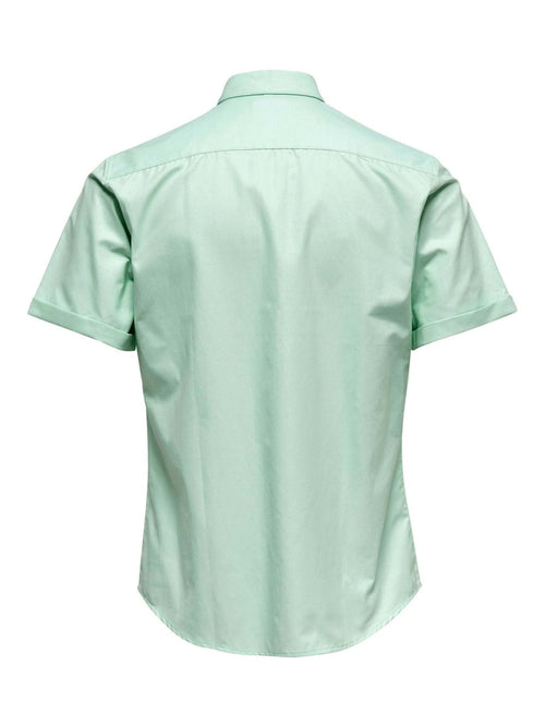 Short-sleeved shirt - Green - TeeShoppen Group™ - Formal Shirts & Blouses - Only & Sons