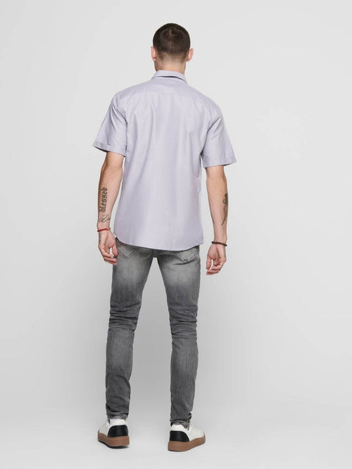 Short-sleeved shirt - Light gray - TeeShoppen Group™ - Formal Shirts & Blouses - Only & Sons