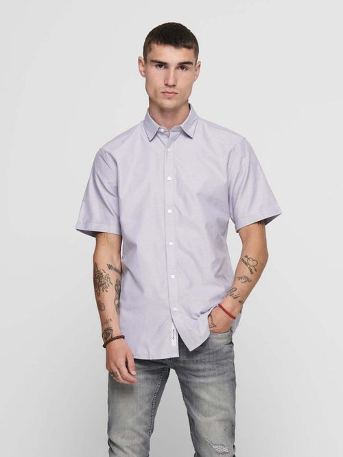 Short-sleeved shirt - Light gray - TeeShoppen Group™ - Formal Shirts & Blouses - Only & Sons