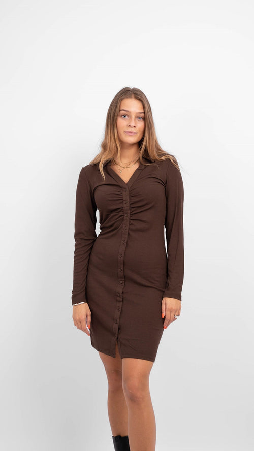 Siva Polo Dress - Hot Fudge - TeeShoppen Group™ - Dress - ONLY