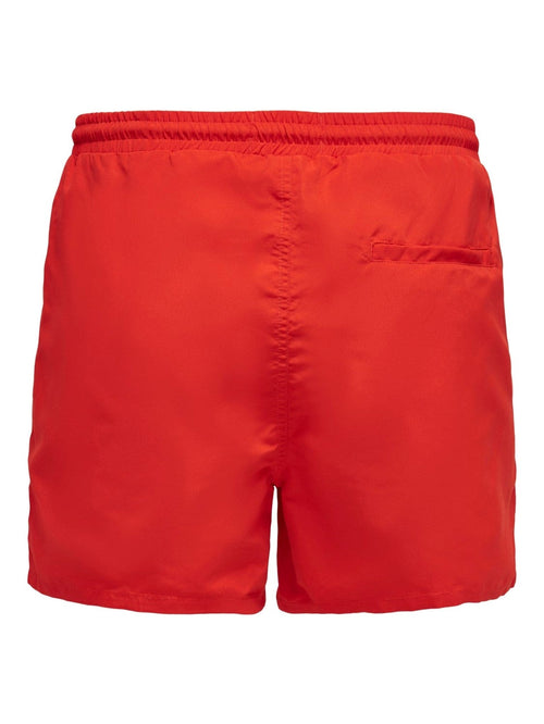 Swim shorts with drawstring - Red - TeeShoppen Group™ - Shorts - Only & Sons