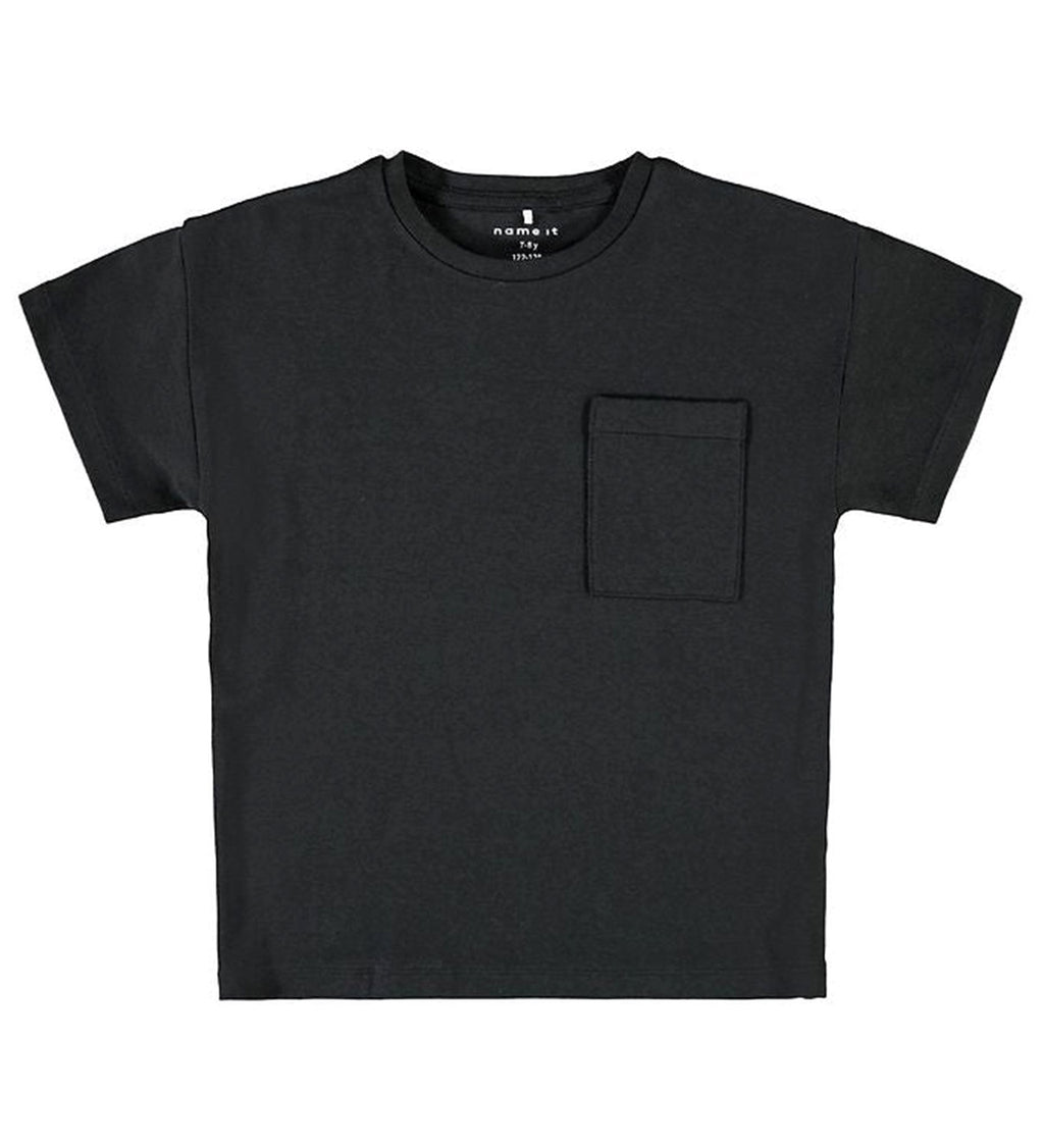 T -Shirt mit Tasche - schwarz