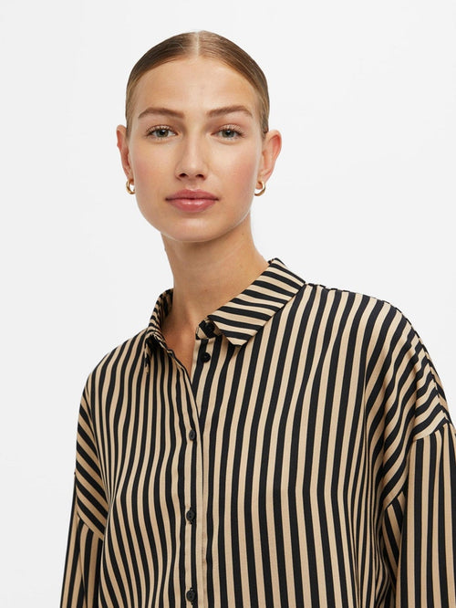 Thyra Langærmet Skjorte - Humus - TeeShoppen Group™ - Formal Shirts & Blouses - Object