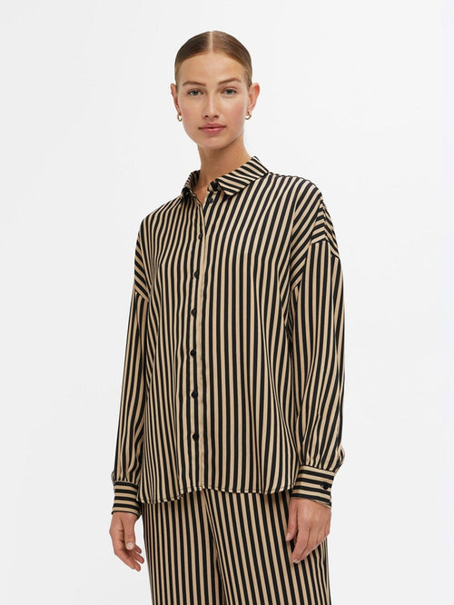 Thyra Langærmet Skjorte - Humus - TeeShoppen Group™ - Formal Shirts & Blouses - Object