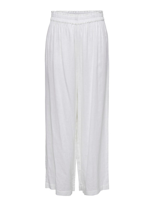 Tokyo Linen Pants - Bright White - TeeShoppen Group™ - Pants - ONLY