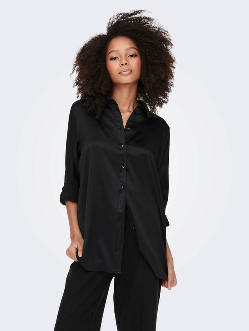 Victoria Satin Dress - Black - TeeShoppen Group™ - Formal Shirts & Blouses - ONLY