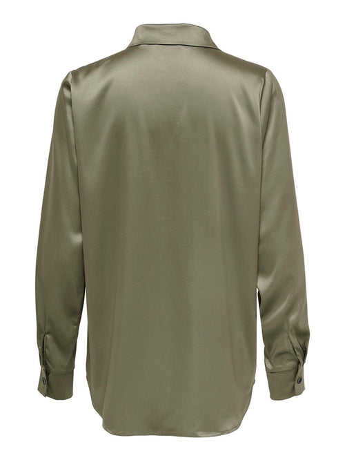 Victoria Satin Skjorte - Brindle - TeeShoppen Group™ - Formal Shirts & Blouses - ONLY