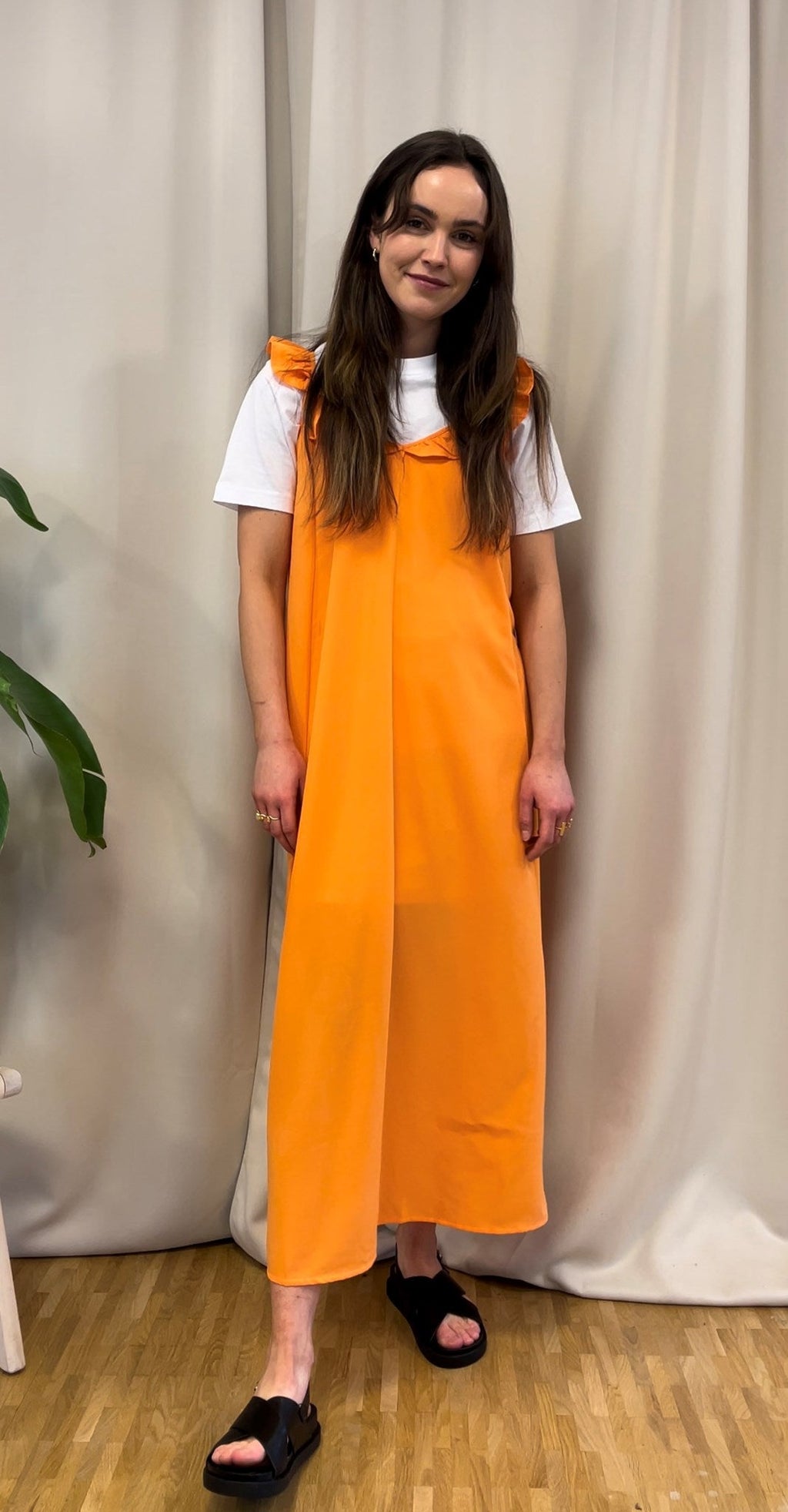 Zora Midi Kleid - Sonne Orange